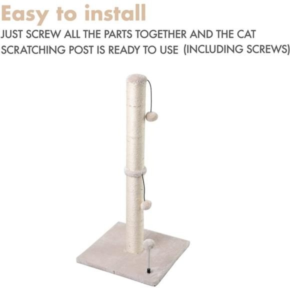 34” Tall Cat Scratching Post Premium Basics Kitten Scratcher Sisal Scratch Posts - Picture 6 of 7